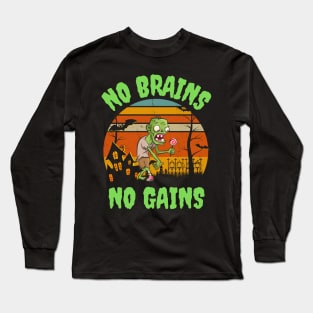 Halloween Gym Zombie Long Sleeve T-Shirt